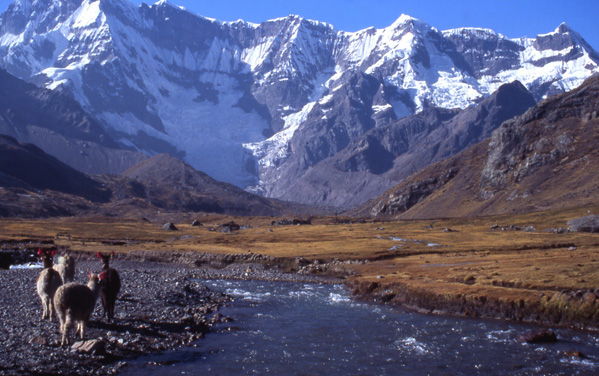 The north face of Ausangate from the hot springs at Upis