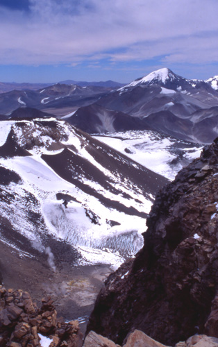  The peak of Tres Cruces from the summit of Ojos del Salado