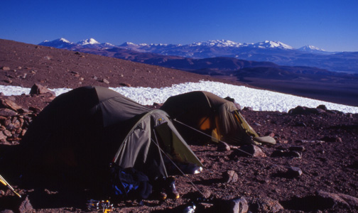 Looking north from the high camp on Pissis