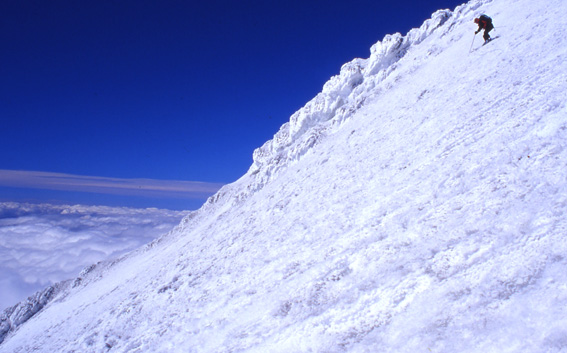 Skiing on Volcan Villarrica, Chilean Andes