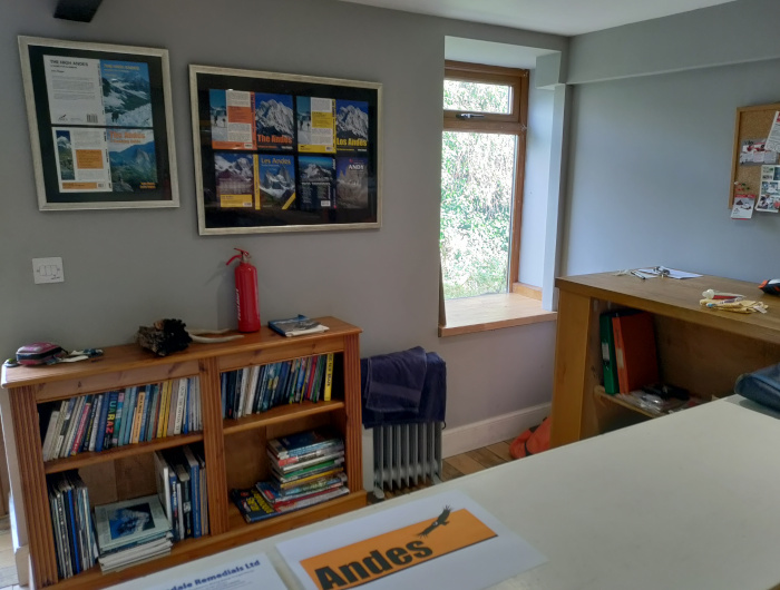 We have two bookcases rammed full of climbing guidebooks, road atlases and more general guidebooks to the Andes and Brazil.