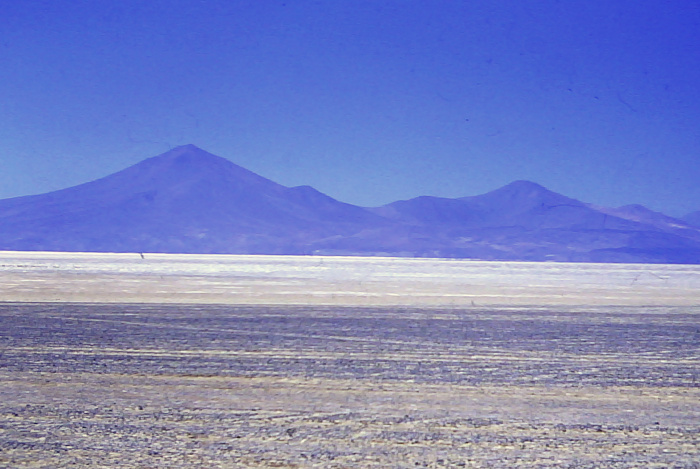 The peak of Dona Ines above the Salar de Pedernales. 