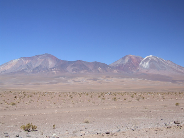 and a view of the north side of the peaks from the same road. San Pedro is now on the right and San Pablo on the left.