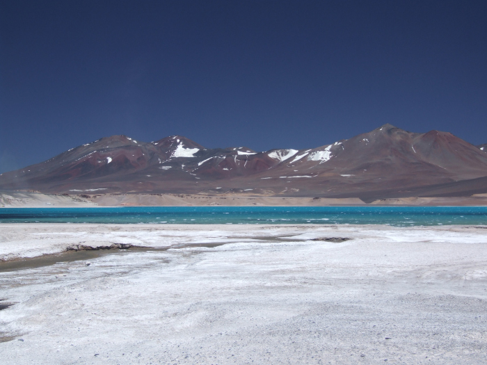 Pea Blanca and Ermitao from across the Laguna Verde. 