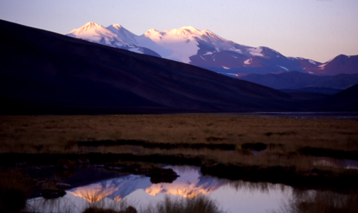  Pissis at dawn from the Salina de la Laguna Verde