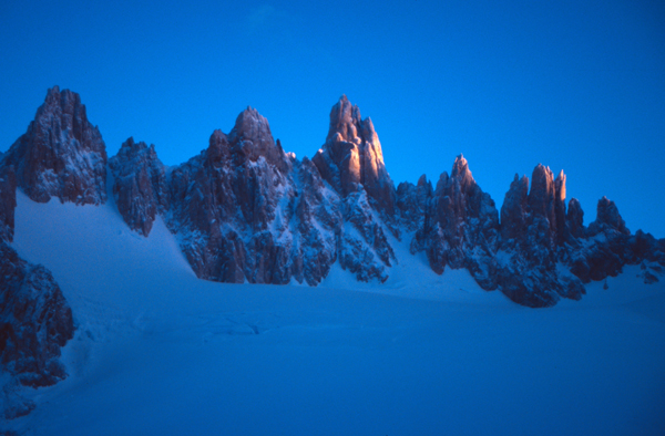 Pinncales in the Cordon Cochrane, behind the high camp, San Lorenzo.